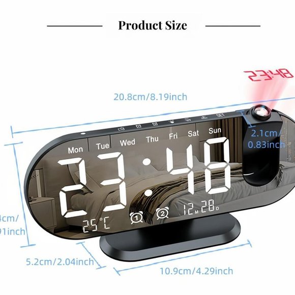 Multifunctional Creative LED Projection Clock - Picture 13 of 16